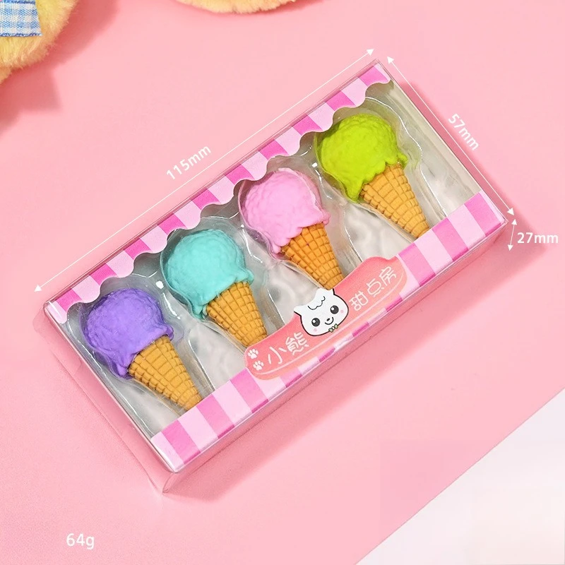 Creative Cartoon Eraser Primary School Students Learn Stationery Prizes Simulated Dessert Burger Eraser Kindergarten Gift