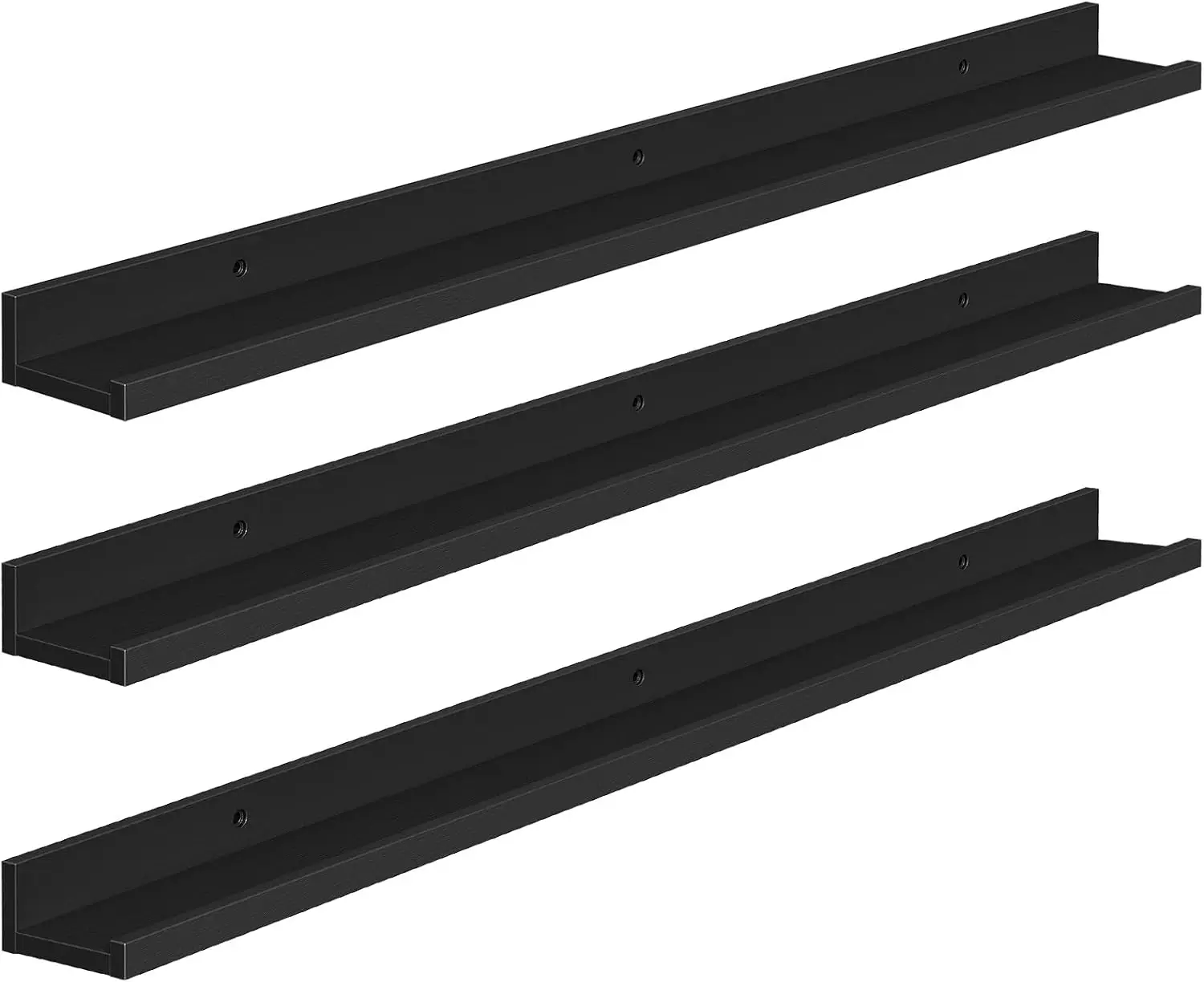 

Floating Shelves, Wall Shelf Set 3, 35.4 Inches Hanging Shelf with Raised Edge and Invisible Brackets, for Bath, Bed, Kit...