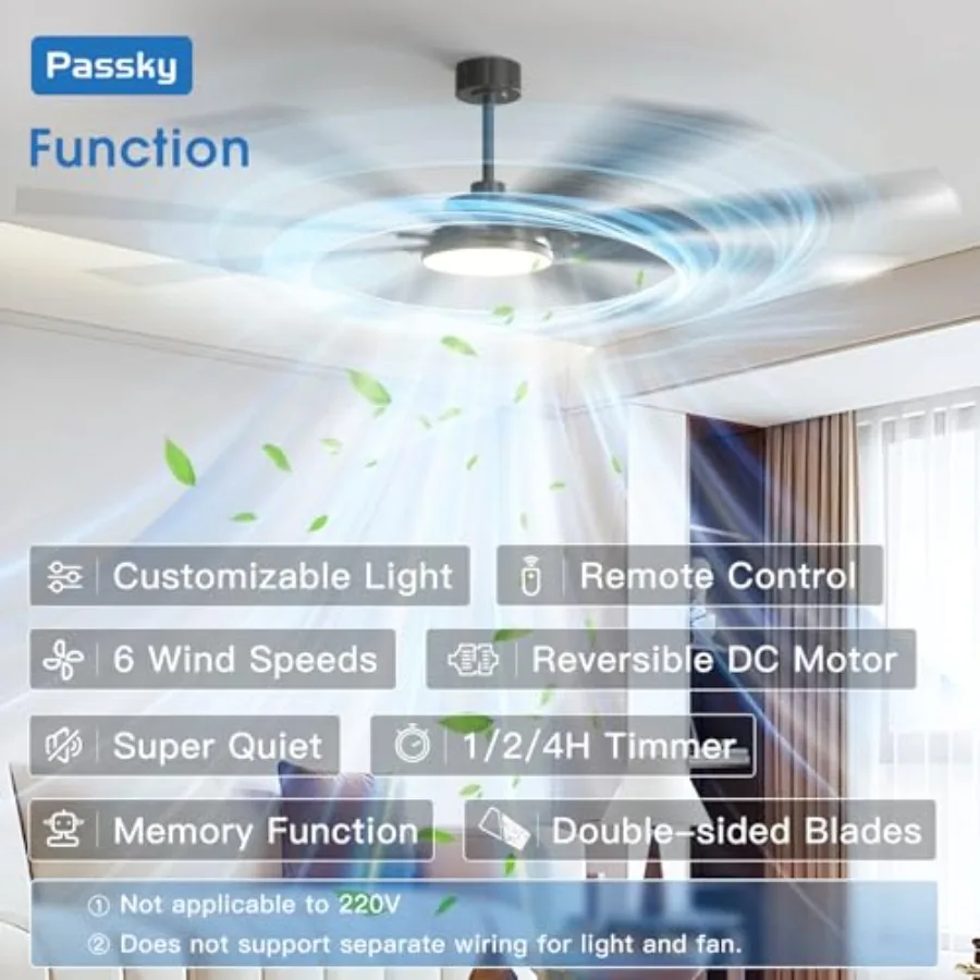 80 inch Ceiling Fans with Lights for Bedroom Living Room Patio Farmhouse Indoor/Outdoor, Black Metal, Modern Reversible Quiet D