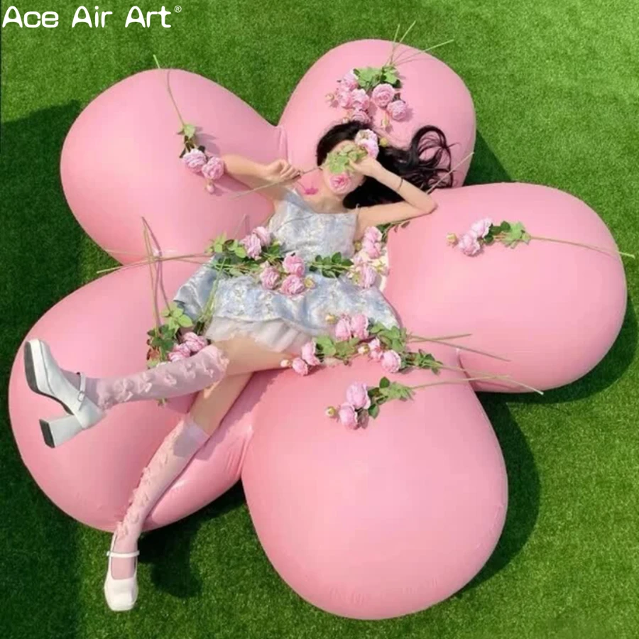 

Airtight Design PVC Material Pink Inflatable Flowers with air Pump for Birthday Party and Wedding Decoration