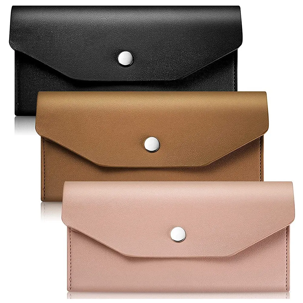 3 Pieces Cash Envelopes Wallet Wallet Waterproof Flat Wallet Metal Snap Wallet Reusable Envelopes Purse For Wedding-POS