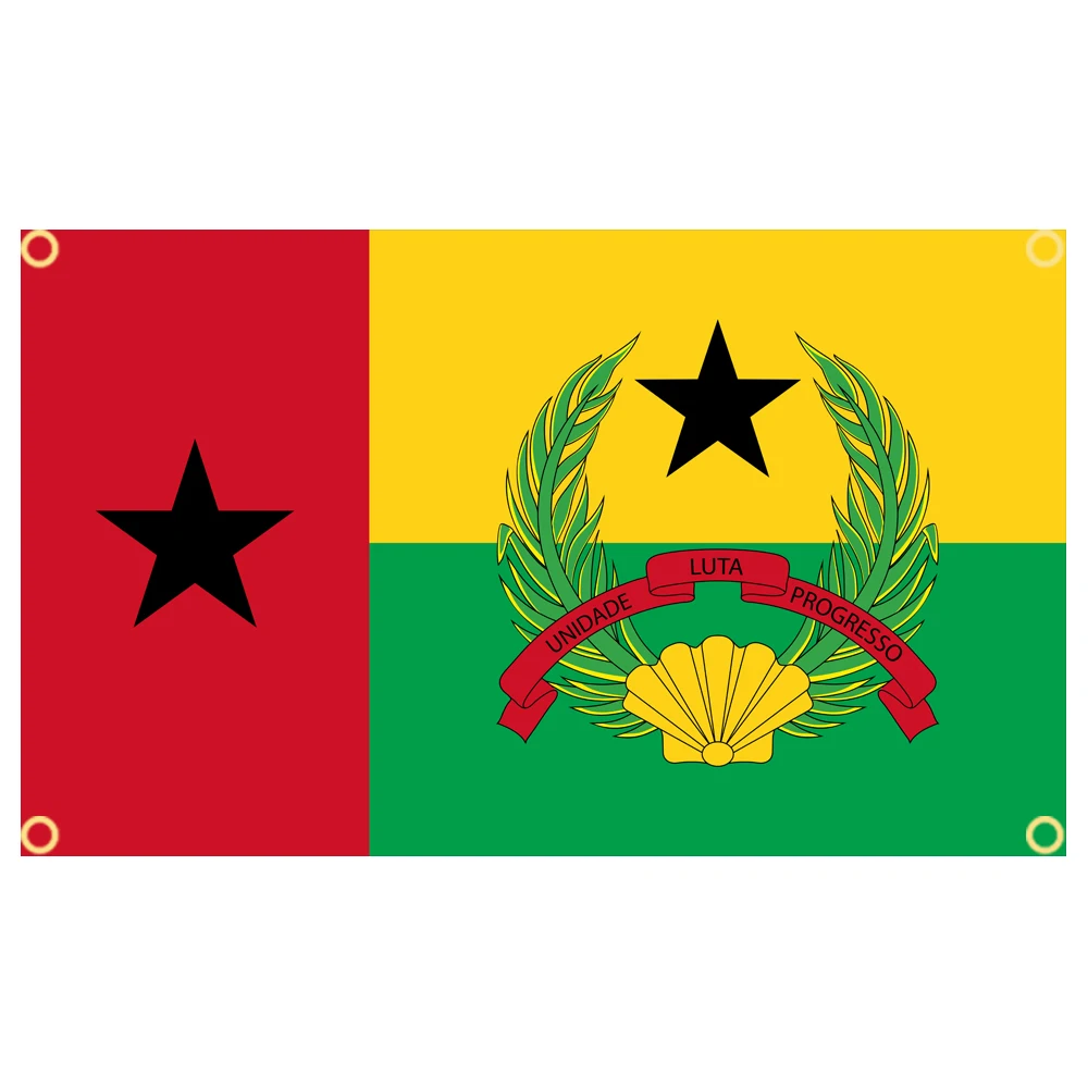 60×90 90x150 120×180CM Guinea-Bissau Guinea Bissau Emblem Flag Polyester Printed Banner Tapestry For Decor