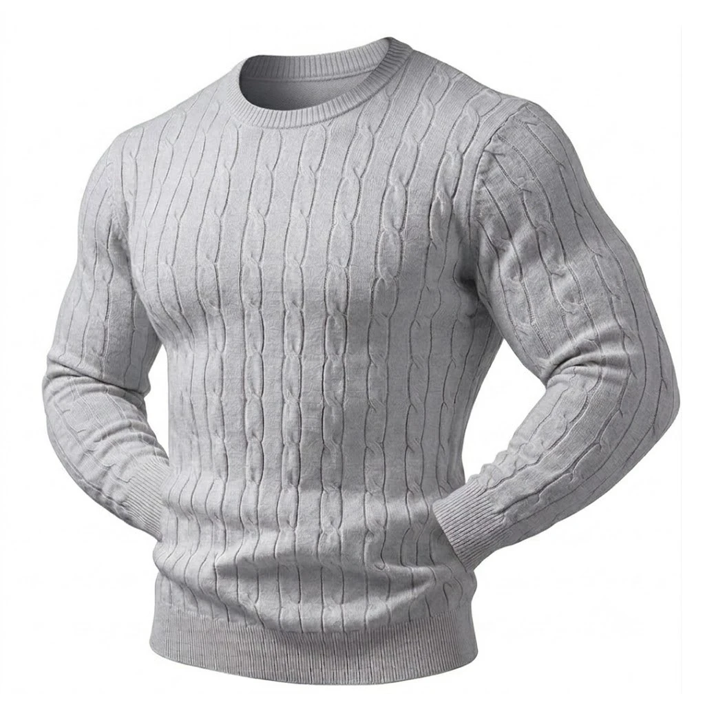 Neuer Herren-Strickpullover Einfarbiger Pullover Warme Lässige Herren-Winterbluse Herren-Winterpullover Outdoor-Rollkragenpullover – Detail 9