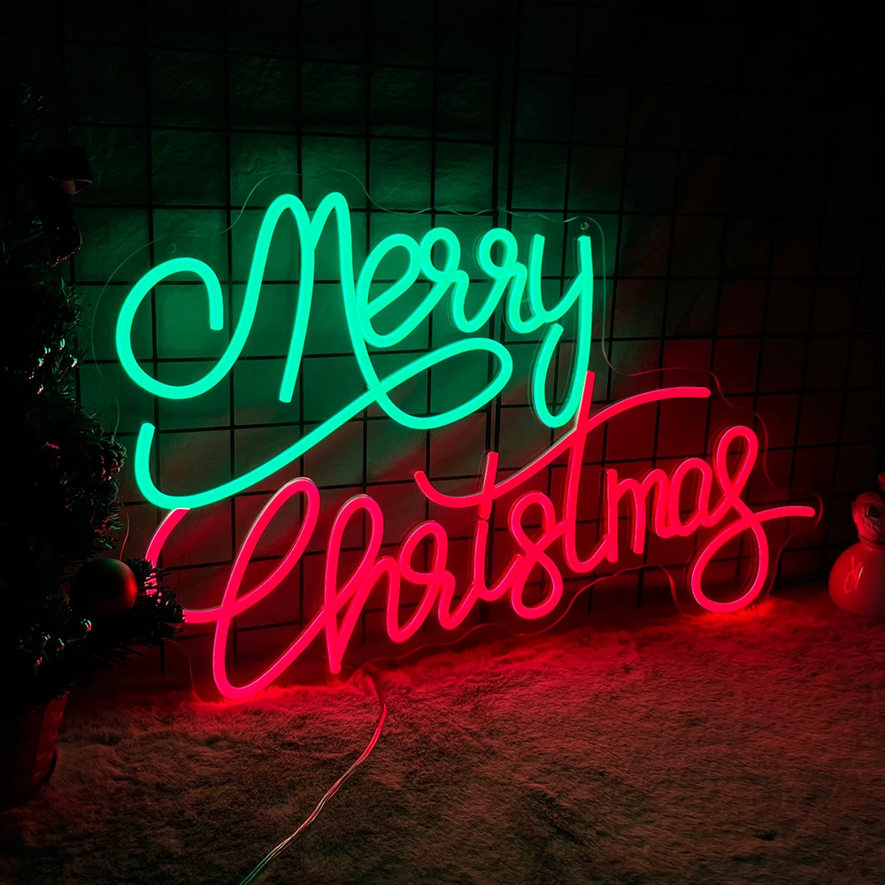 Merry Christmas Neon Sign Home Bar Club Holiday Xmas Party Wall Decor Letter New Year Neon Christmas Gift Led Lights Sign