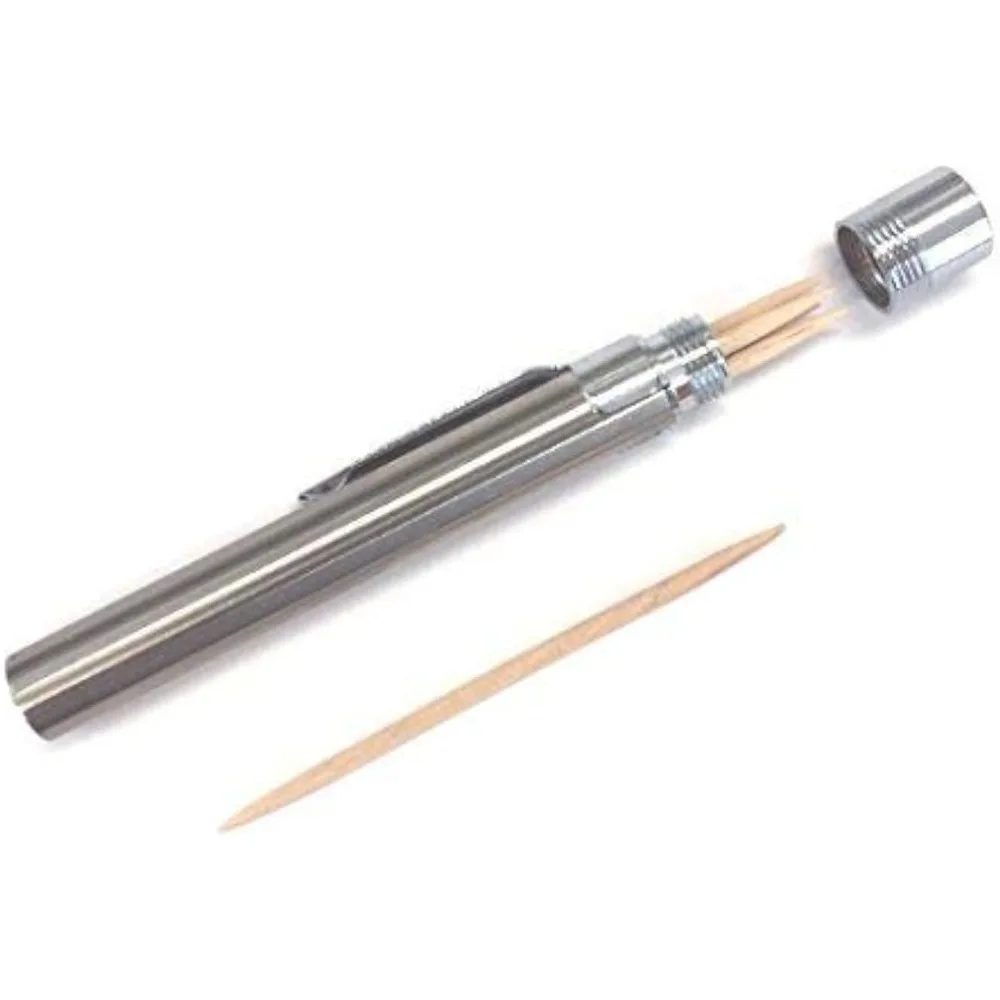 

Portable Stainless Steel Toothpick Holder - Mobile Toothpick Case, Easy to Carry in Your Pocket, Bag, and Much