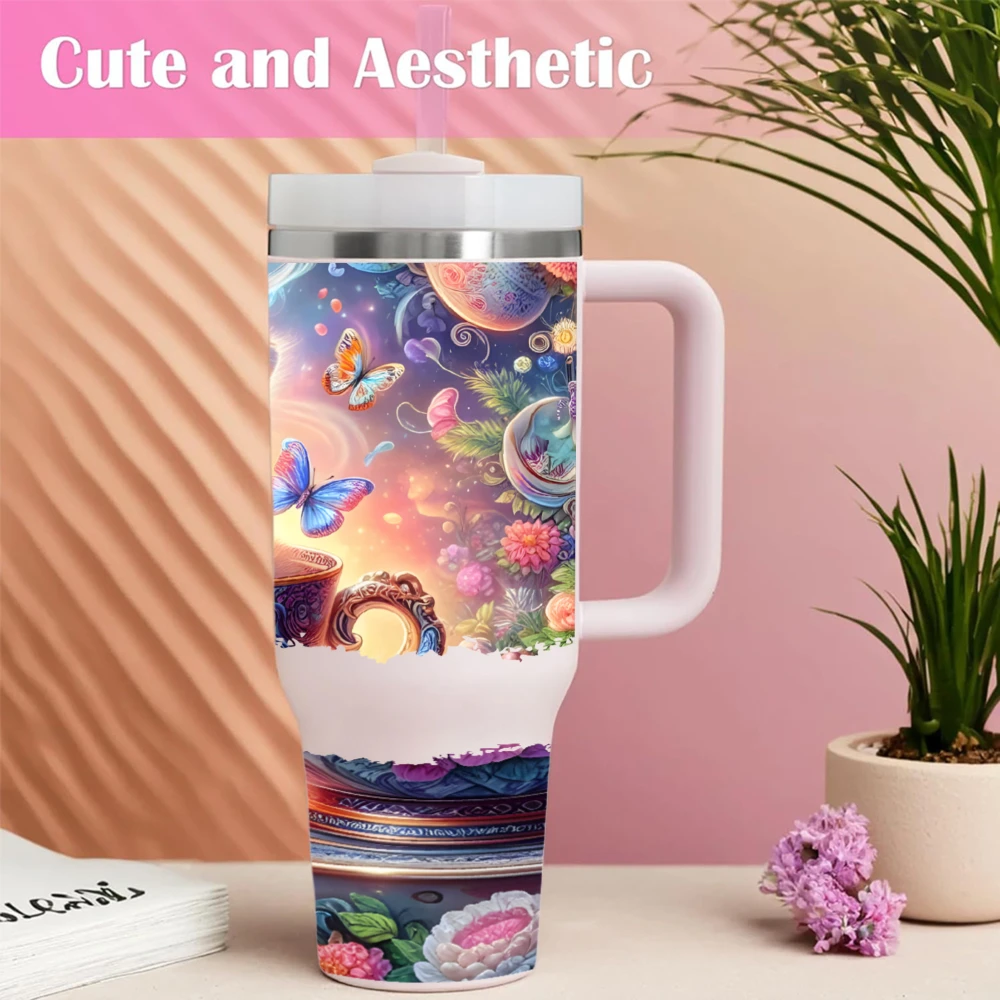 4 أوراق ملصقات UV DTF بتصاميم - مراجعة Coffee Tea Library وسعره