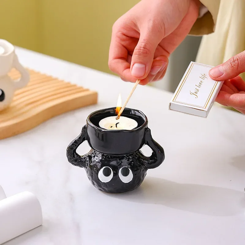 Kerzenhalter aus Keramik, niedliche Desktop-Dekorationen, Aromatherapie-Kerzenhalter, stimmungsvolle Atmosphäre, Geburtstagsgeschenke für Paare
