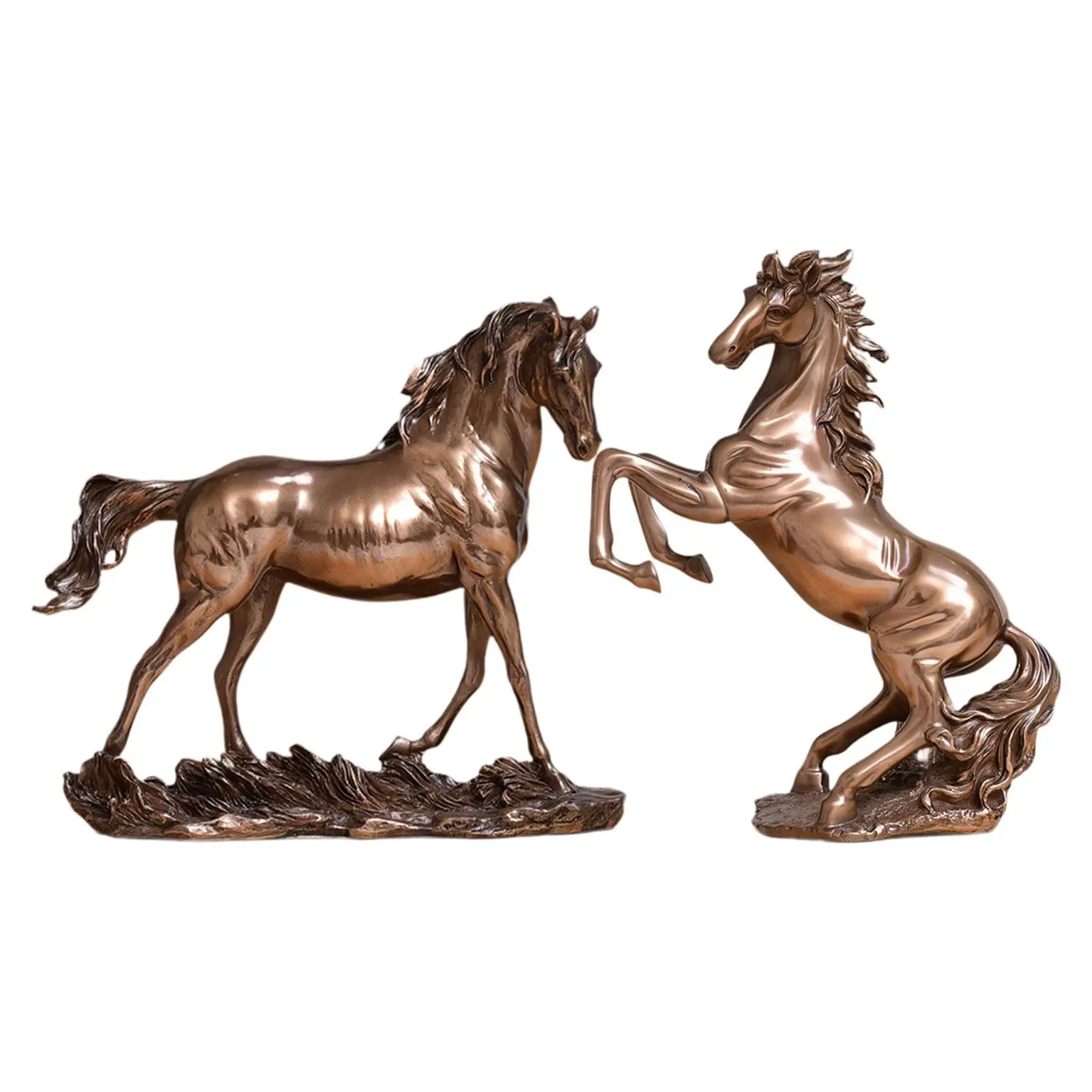 Horse Statue Collectible Table Centerpiece European Design Artwork Resin Sculpture for Cabinet Hotel Cafe Farmhouse Apartment