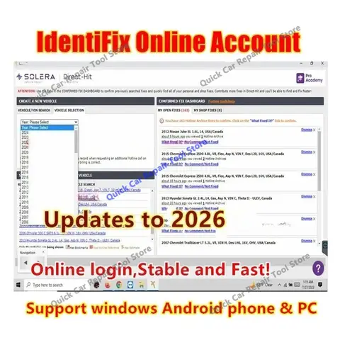 2026 Identifix Online Login Account Car Repair Data Online Update Support windows & Android System PC / phone / tablet