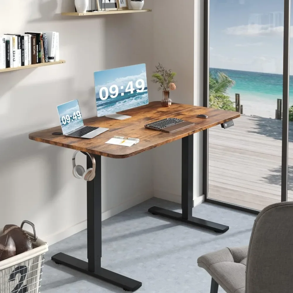 

Electric Height Adjustable Standing Desk Large Sit Stand Up Desk Home Office Computer Desk Memory Preset