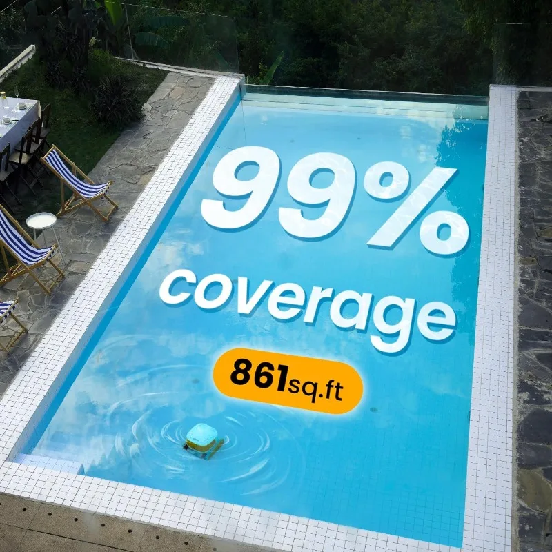 منظف حمام السباحة الآلي اللاسلكي، مكنسة حمام السباحة بقدرة 150 وات مع وظيفة تسلق الجدار، محرك بدون فرش + سلة فلتر 4.1 لتر مثالية #4