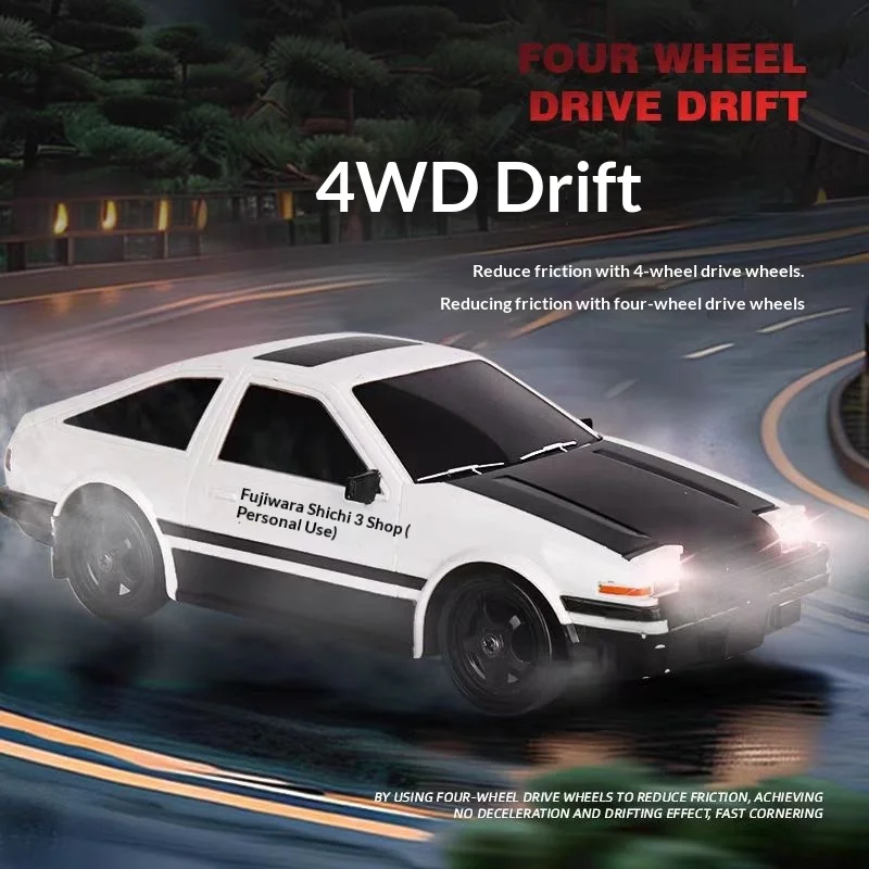 Generic Ae86 Rc Drift Car 4wd High Speed Rechargeable Electric Remote Control Racing Vehicle Sports Model Toy For Kids Hobbyists