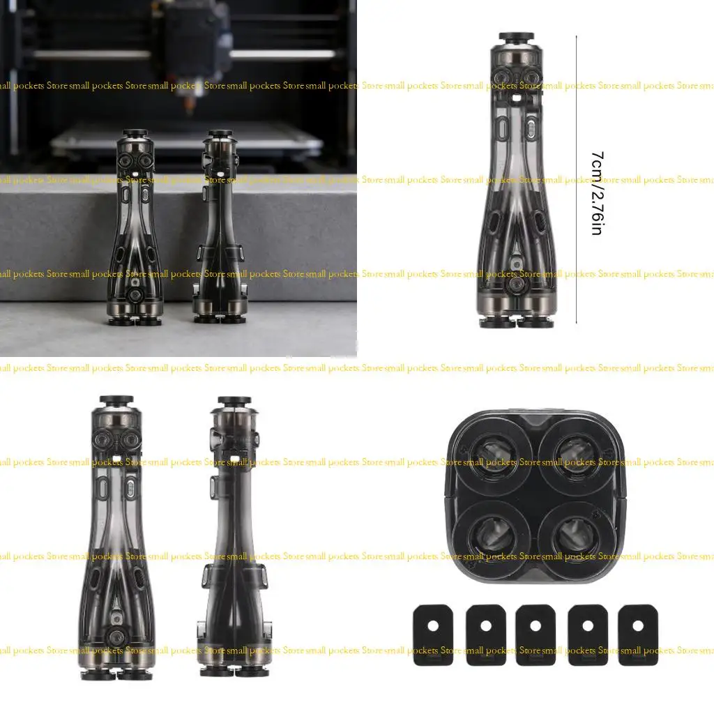 

R1WD 4 in 1 PTFE Filament Five Way Component Filament Cleaning Pad for H2D/H2S/H2C 3D Printer Feed Tube Expansion Accessories