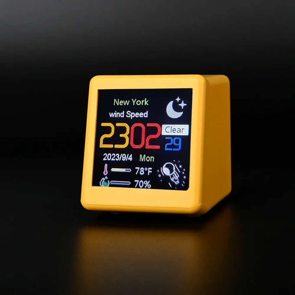Smart WiFi Weather Station Clock Electronic Photo Album with Animation Display Automatic Update Desktop Ornament Weather Forecas