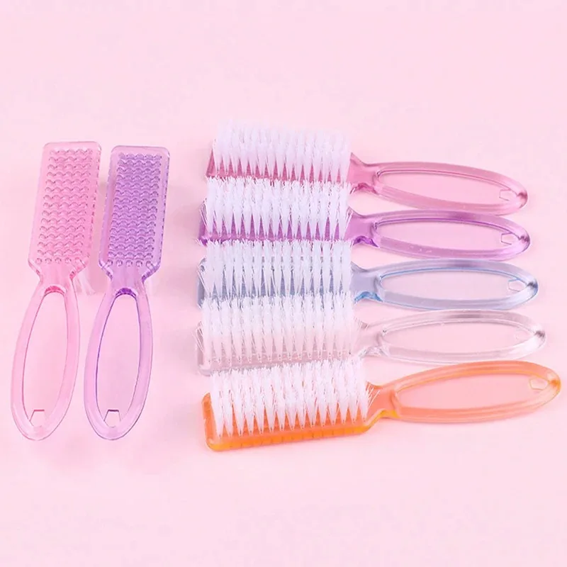 Brosse de nettoyage pour ongles, 2 pièces, élimine la poussière, poudre, nettoyant en plastique pour Gel UV acrylique, accessoires de manucure, soins des ongles, 2030