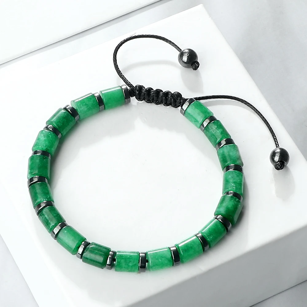 New 6*6mm Cylindrical Natural Stone Tiger Eye Agate Bead Bracelets Women Men Fashion Adjustable Bracelet Pulsera Hombre Jewelry image 6