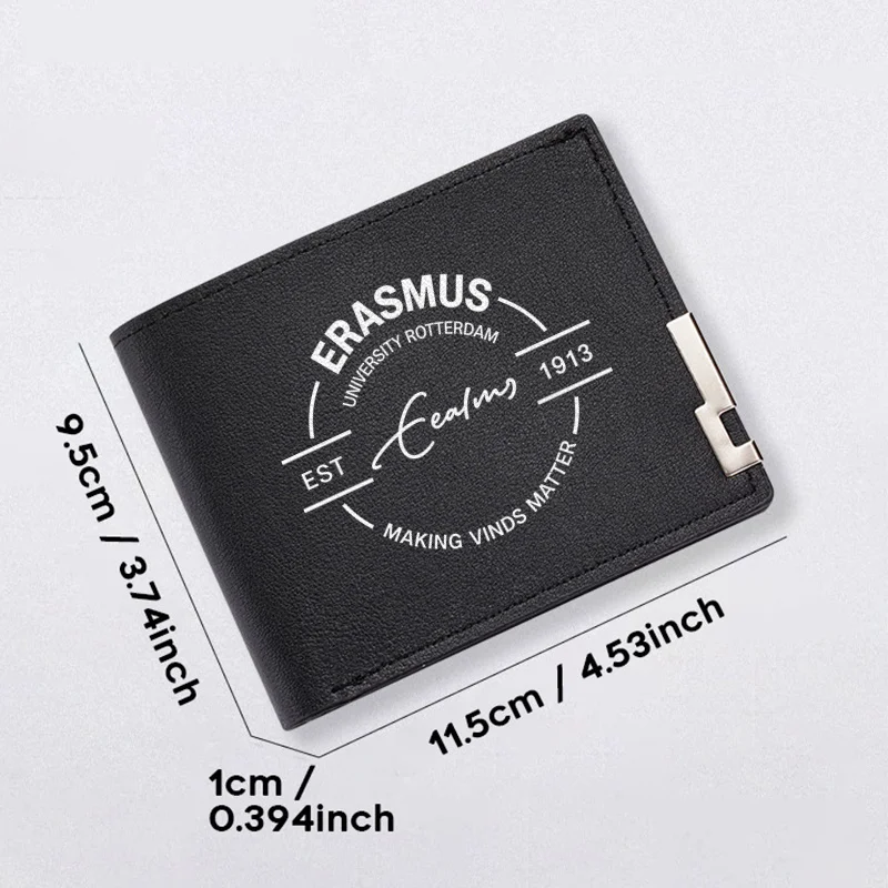 ERASMUS UNIVERSITY ROTTERDAM 1913 ELEGANCKI PORTFEL MĘSKI PU MINIMALISTYCZNY DESIGN LEPKI TRWAŁY STYL BIZNESOWY DO UŻYTKU CODZIENNEGO