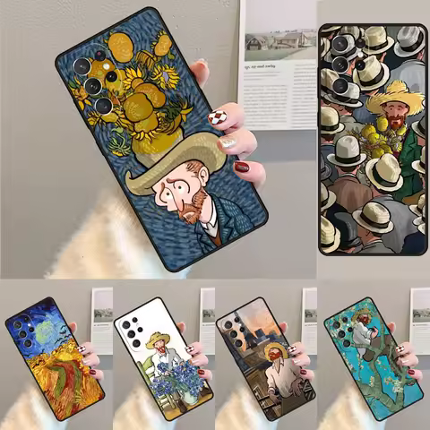 Funny Van Gogh phone case Cover For Samsung Galaxy S24 Ultra S21 S22 Ultra S8 S9 S10E Note 10 Plus Note 20 FE S23