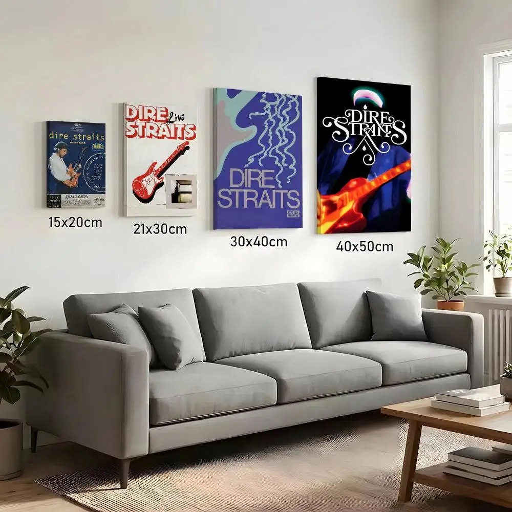 Band D-Dire S-Straits Classic Style Framed Wall Painting HD Canvas Print Poster Wall Art | Optional Frame | Modern Hallway Decor