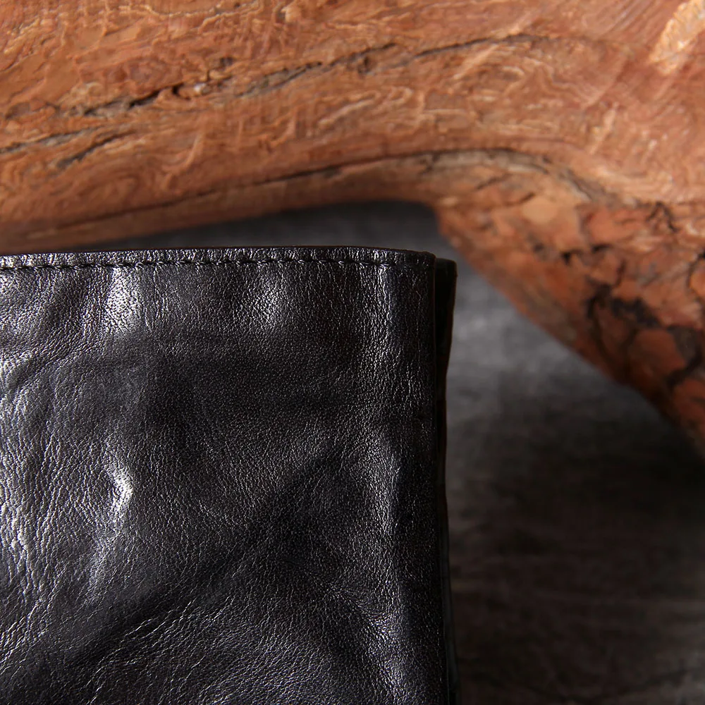S.WORKER Vollnarbiges Rindsleder-Portemonnaie Vintage Slim Bifold Geldbörse für Herren Business – Detail 26