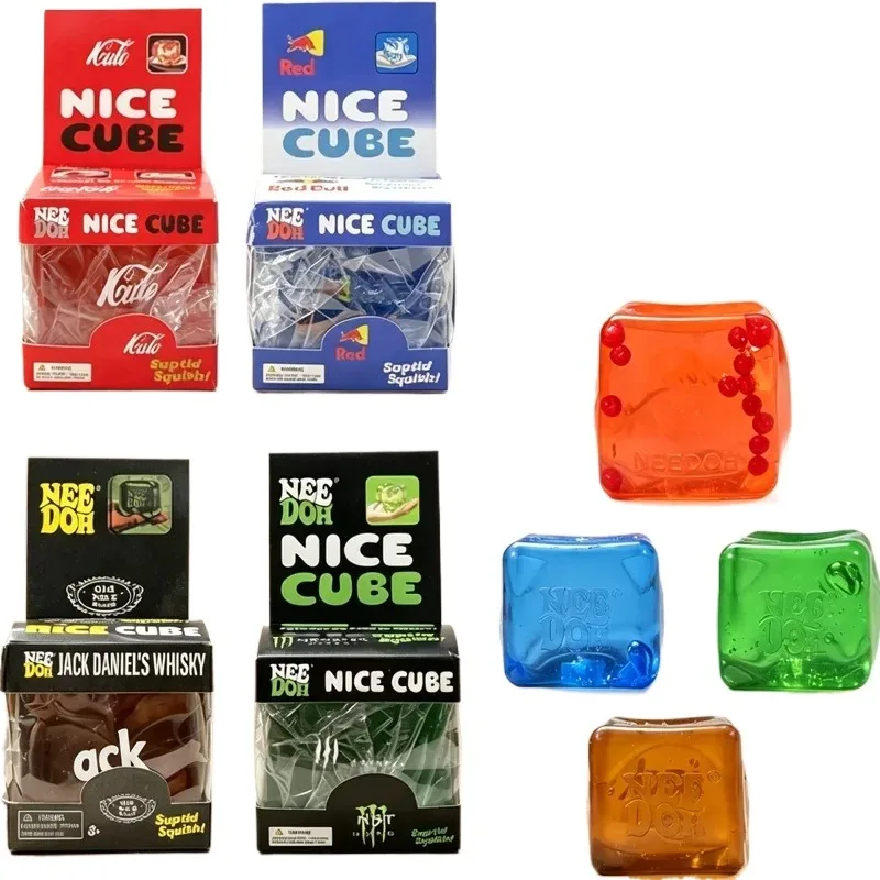 New StyleNeedoh Nice Cube Sensory Fidget Toy Cola Anxiety Sensory Stress Relief Focus ADHD & Office Desk Calming Perfect Gift