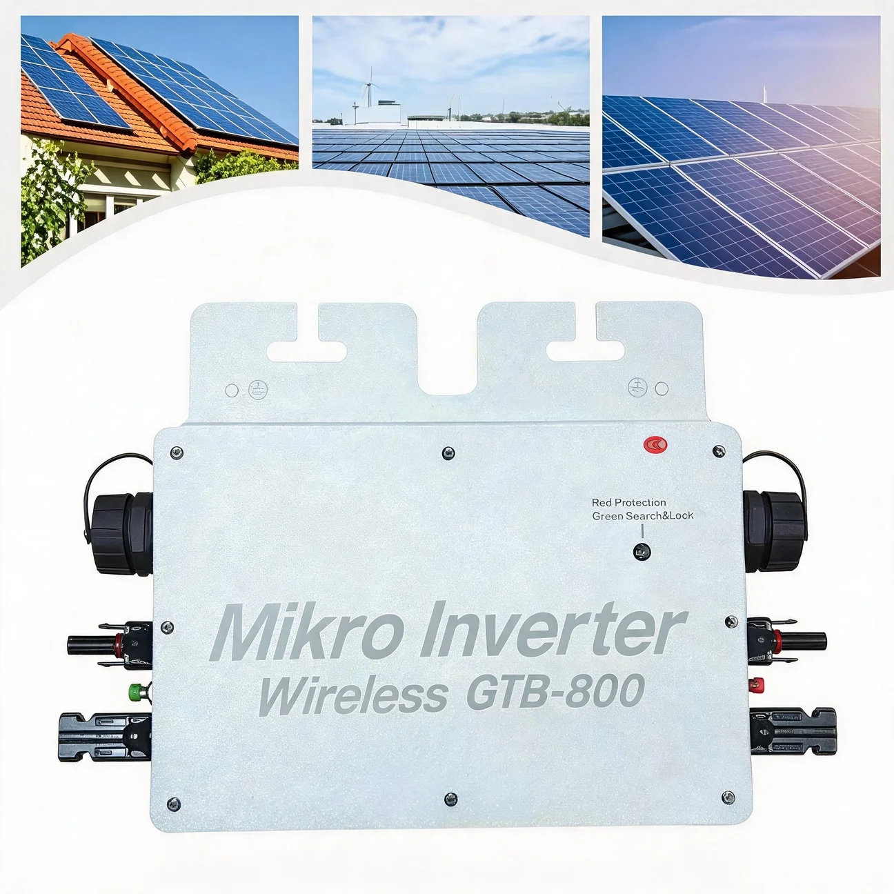 800W Solar Microinverter WIFI Mobile Phone Control Grid-Tied Micro Inverter for Balcony Home Plug Play PV System 110V/220V
