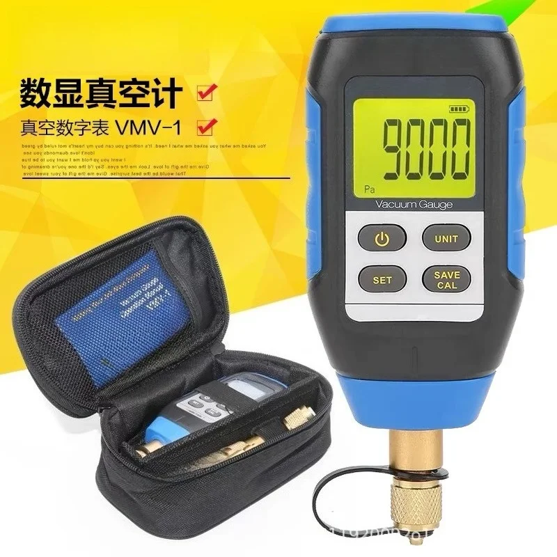 Professional Digital Vacuum Gauge VMV-1 Portable, Combined Pressure and Vacuum Electronic Absolute Gauge for Industrial Use