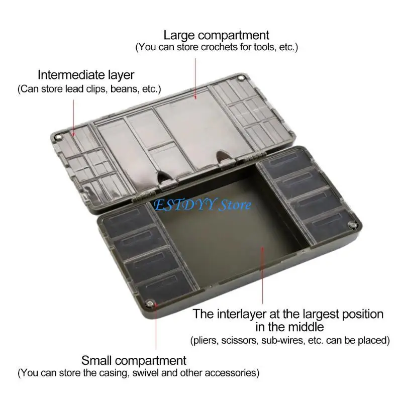 

G6DE Grids Container Box Waterproof Fishing Lures Box Fishing Tackle Organizers Case