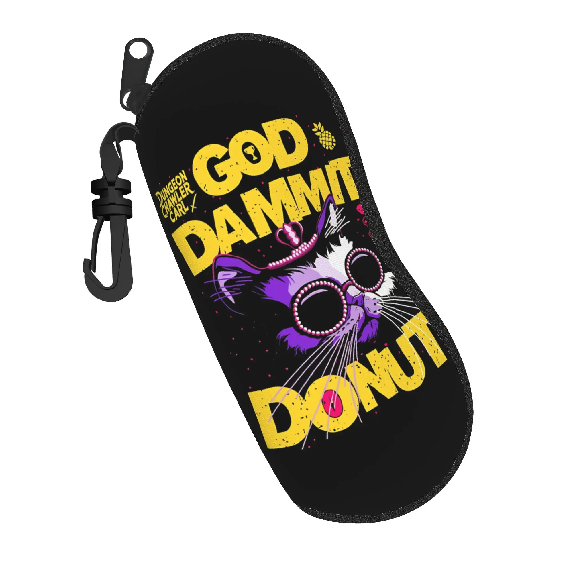 Goddamnit Donut Dungeon Crawler Carl Cartoon Style  Glasses Case Unisex Portable Box  Glasses Storage Box Protector Glasses Box