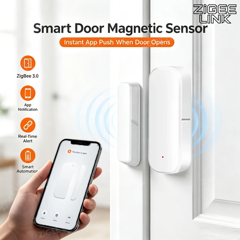 Zigbee3.0 Magnetic Contact Detector Smart Door Window Sensor Open Close Status Monitor Anti-Theft Alarm Need Zigbee Gateway