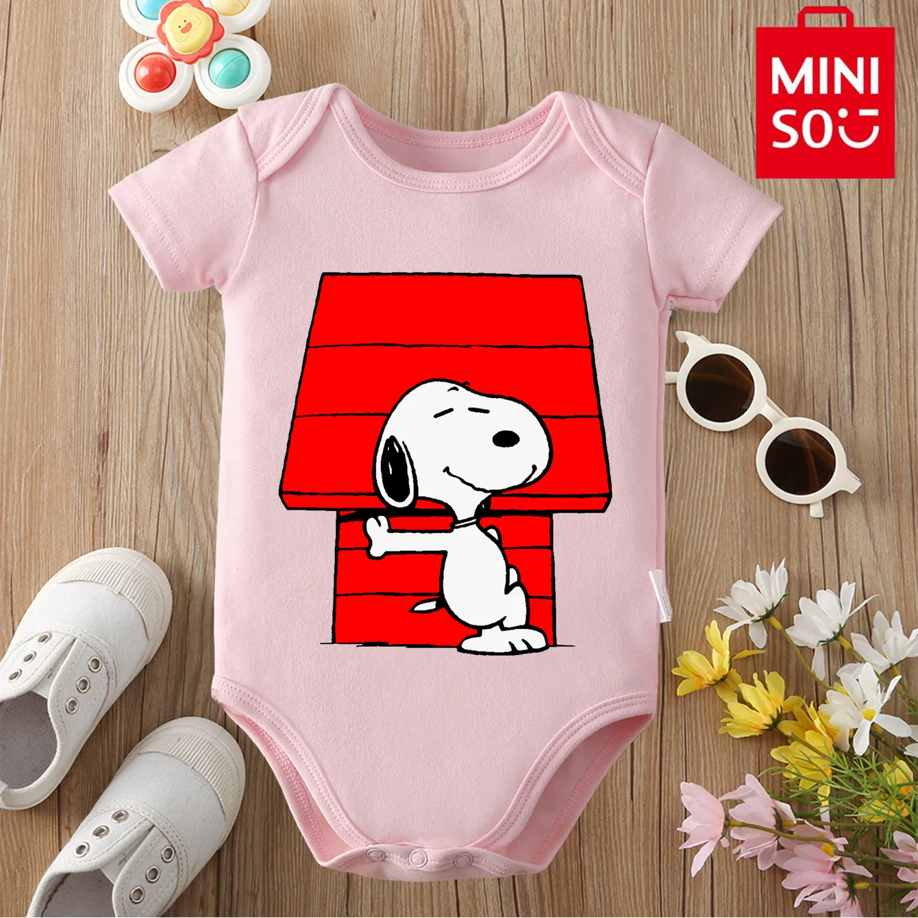 

Pure Cotton MINISO SNOOPY Cloths Woodstock Cute Print Onesie Bodysuit for Baby Comfortable Jumpsuit for 0 To 12 Months Newborn