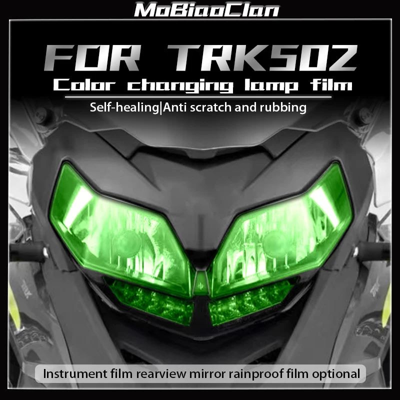 

For Benelli Jinpeng TRK502 TRK502X 2023 headlight protection film tail light film instrument film smoked black protective film