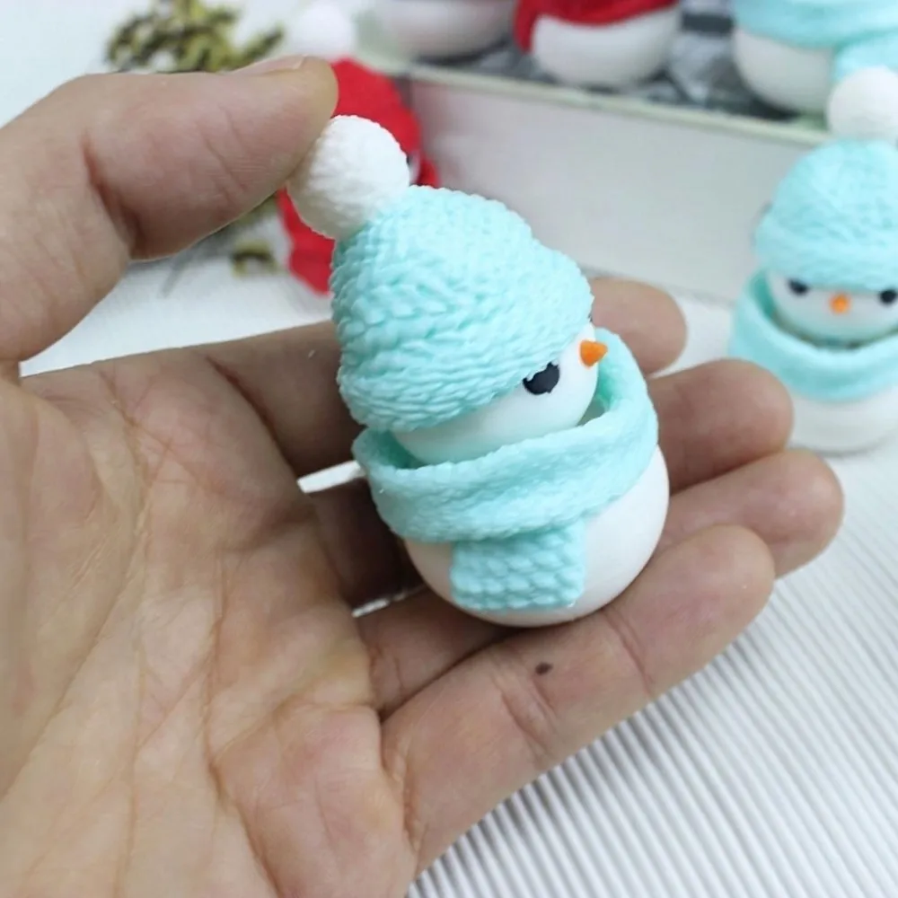 3D Printed Mini Clicker Ornament Relaxation Lightweight Christmas Snowman Figurine Decorative Creative Finger Decoration