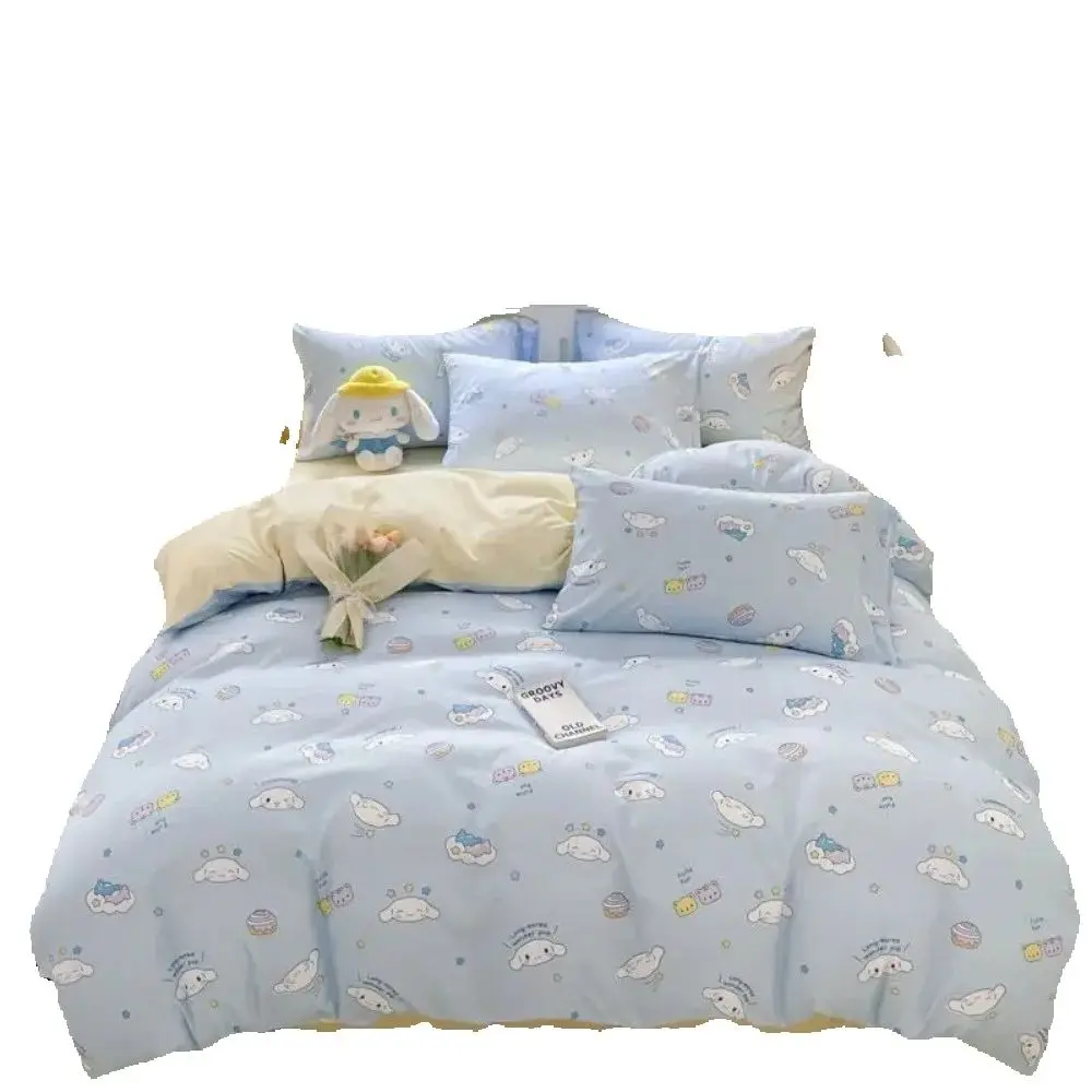

Cute Hello Kitty Print Bedding Set Bedding for Girls Bedding Bedroom Microfiber Duvet Cover Pillowcase Single Bed Luxury Gift