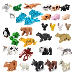 Bloques de construcción compatibles con Mini animales para niños, MOC, tortugas, pájaro, Delfín, pez, modelo, bloques de construcción, Juguetes DIY para niños