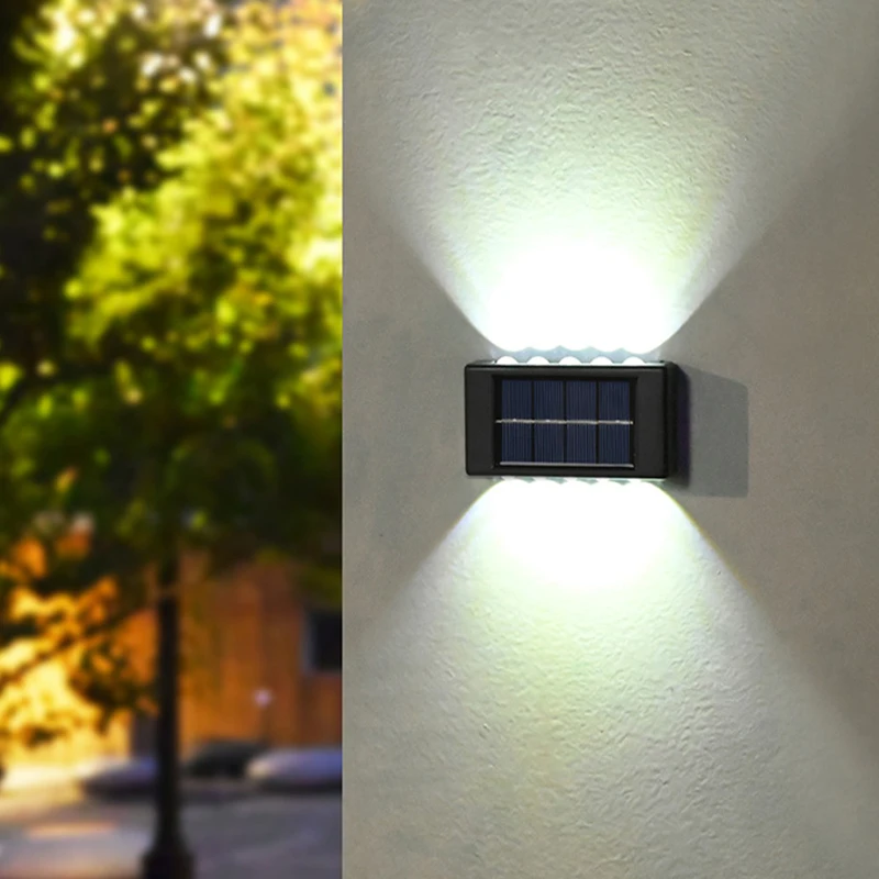 

10LED Solar Wall Lamp Outdoor Waterproof Up and Down Luminous Lighting Garden Decoration Solar Light Stairs Fence Sunlight Lamp