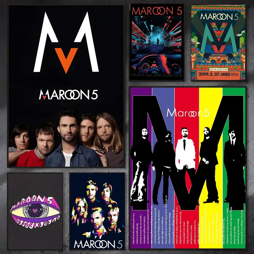 band Maroon 5 Trendy Classic hot HD Self-Adhesive Waterproof Art Poster Room Decor, New Arrival On Sale