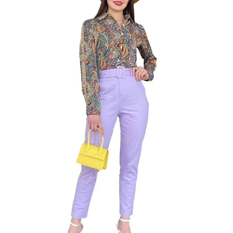 2 ชิ้นผู้หญิงชุด Dashiki แอฟริกันใหม่มาถึงฤดูใบไม้ผลิฤดูร้อนการจับคู่ชุด 2 ชิ้นชุดด้านบนและชุดกางเกงชุดเสื้อผ้า