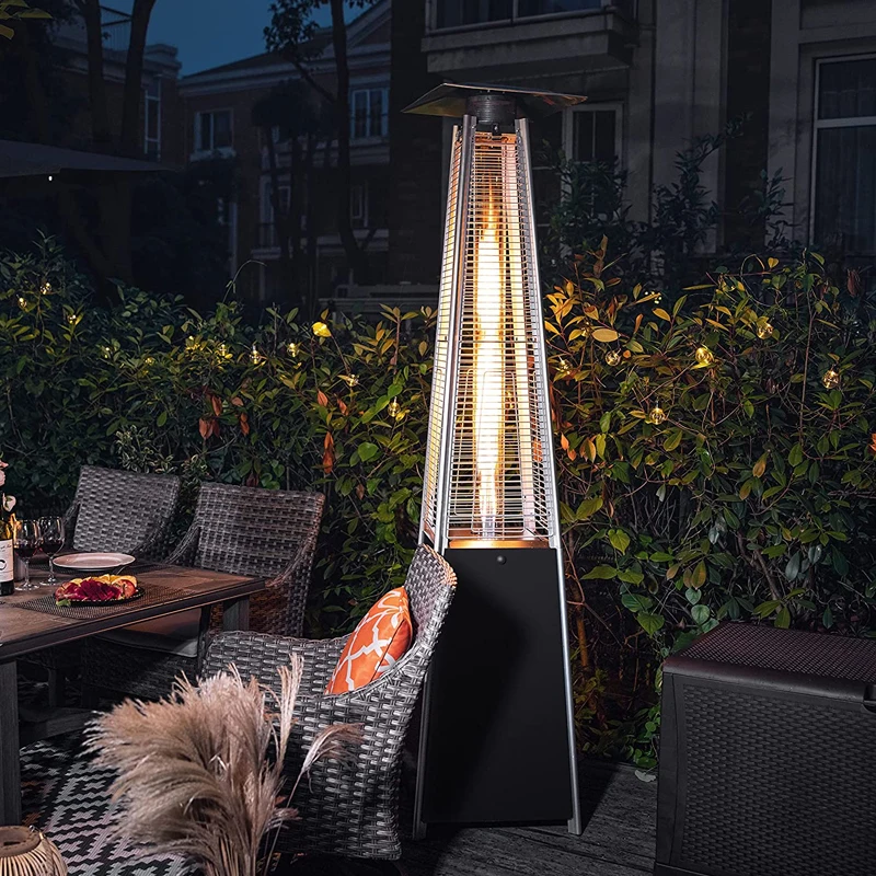 Commercial Furnace Glass Tube Pyramid Gas Patio Stainless Steel Garden Heater