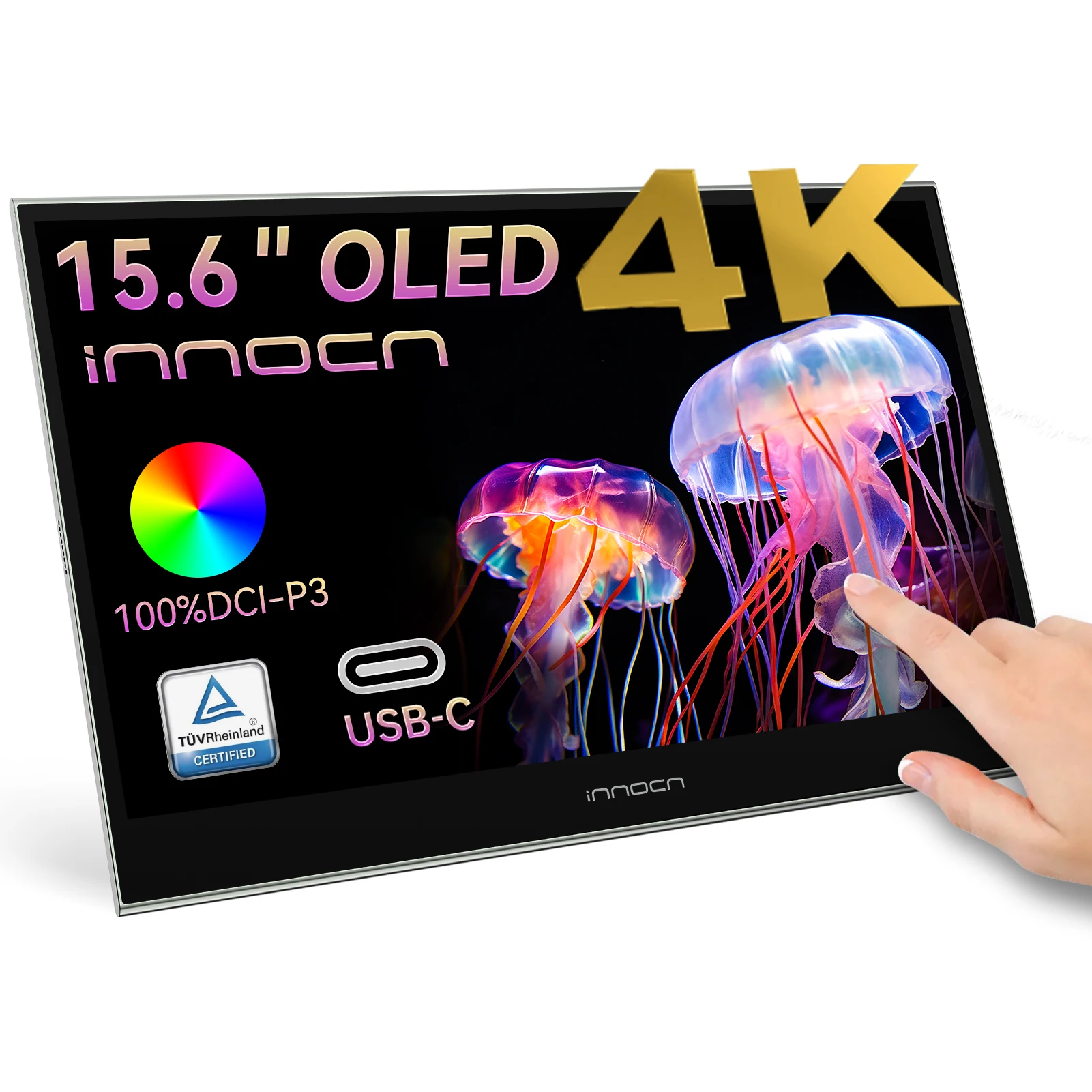 

INNOCN 15.6" Portable Monitor OLED Touch Second Screen for Photo Editing with 4K, USB C External Monitor for Laptop,PC, Phone