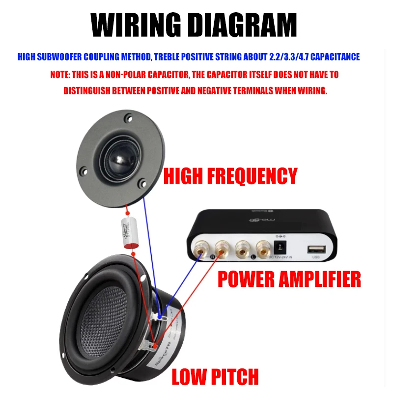 1 Stuks Audio Luidspreker Condensator Scheidingscondensator 1.0Uf 2.2Uf 3.9Uf 5.6Uf 6.8Uf 10Uf 1.0Uf 12Uf 15Uf 18Uf Hoog, Medium En Laag