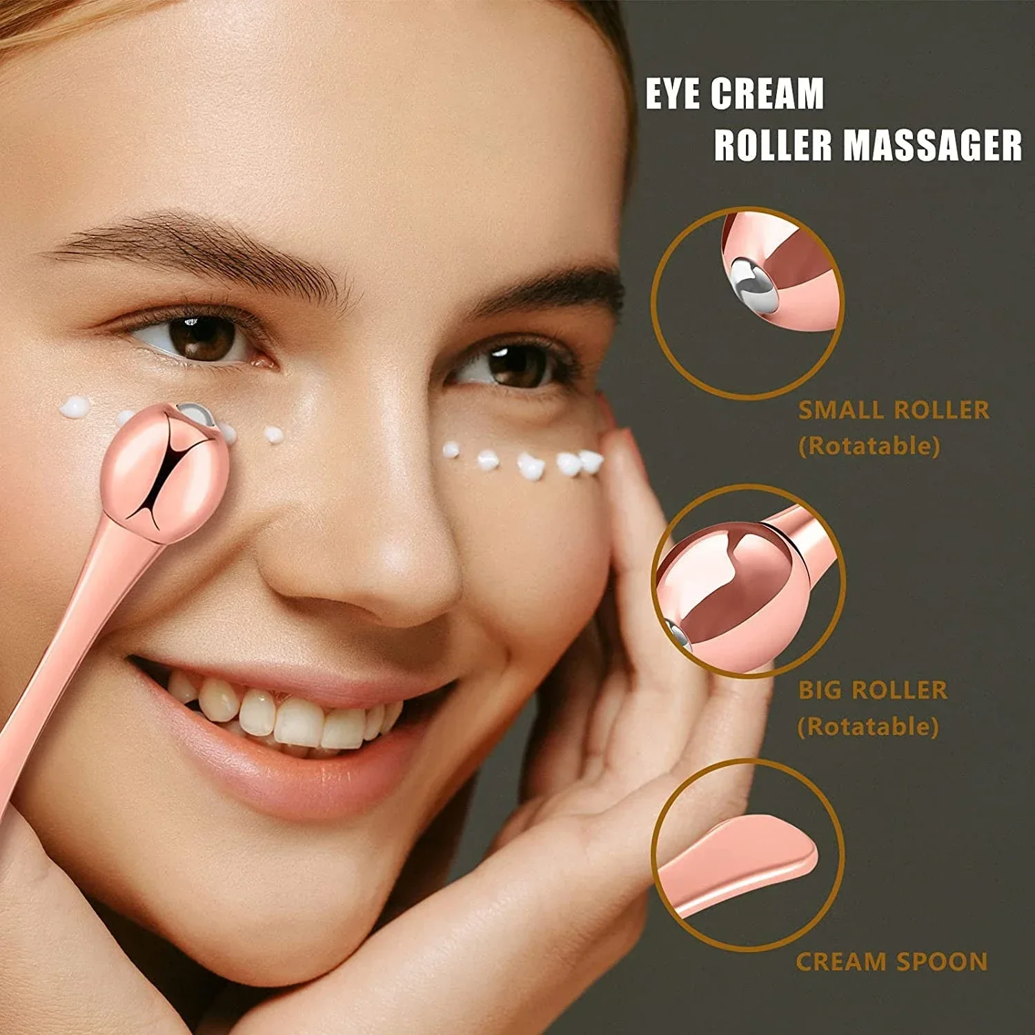 โลหะครีมบํารุงรอบดวงตา Applicator Wand Stick เครื่องมือนวดหน้าลดอาการบวมบาง Face Magic Stick Skin Care Wand