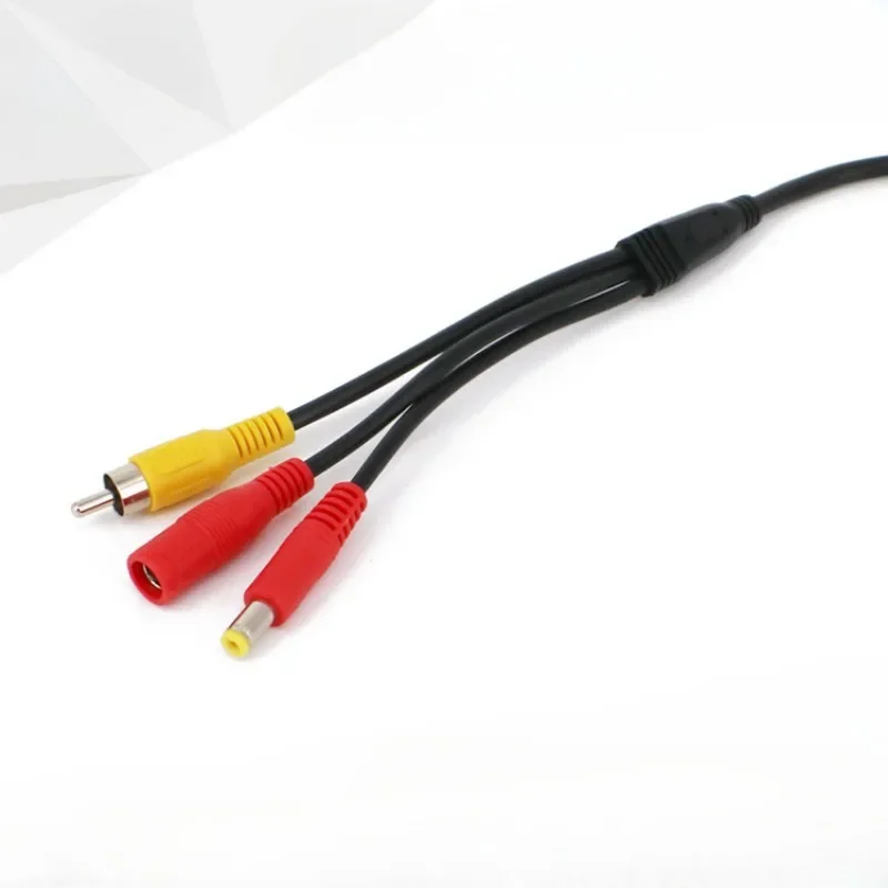 Fuente de alimentación Av + dc Audio 4p Rca macho Dc hembra para cámara analógica línea trasera