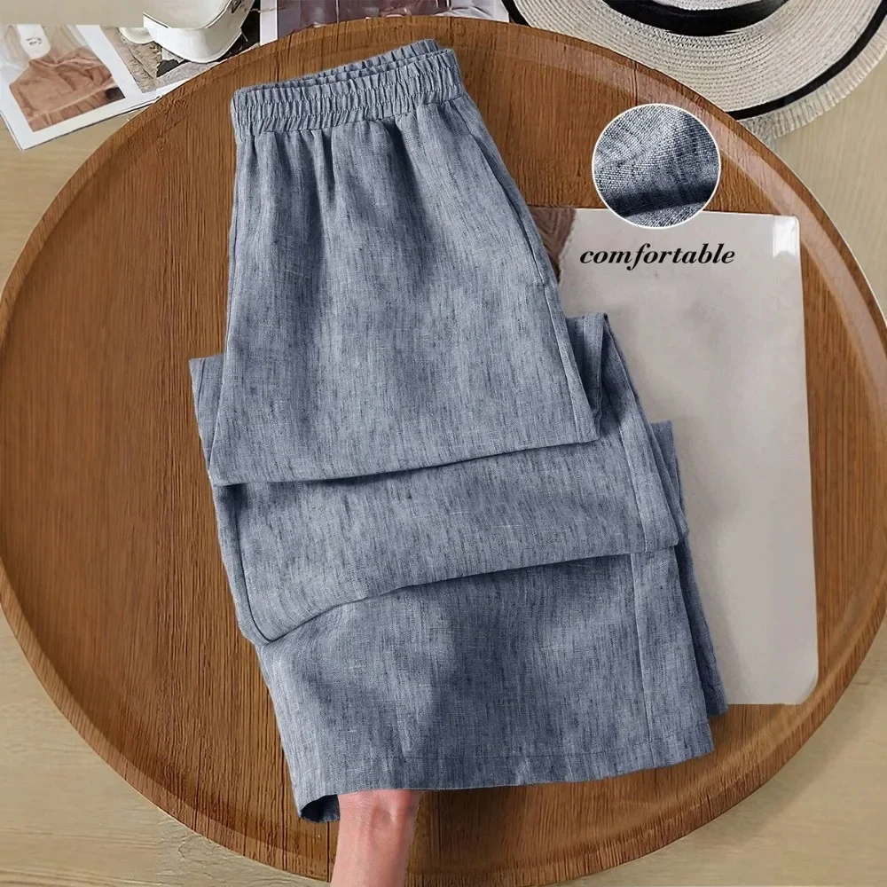 Solid Color Loose Wide Leg Pants Comfortable Breathable Relaxed Fit Casual Daily Office Work Minimalist Chic Ladies Trousers