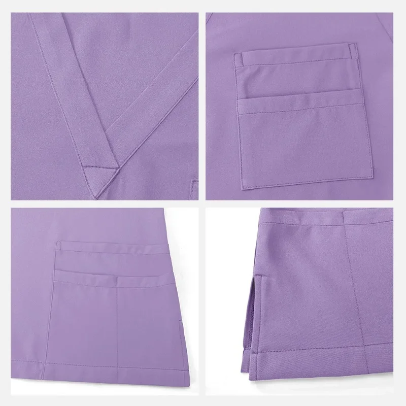 Pet Grooming Doctor Uniforms Non-sticky Hair Nurse Women Thin and Light Fabric Medical Clothes for Summer Clinical Uniform Woman