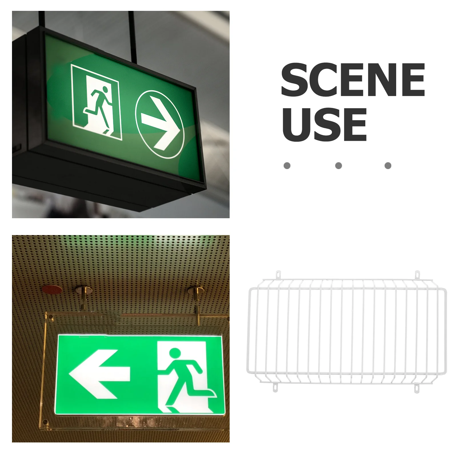 قفص حماية سلكي خفيف للطوارئ لعلامات الخروج حماية متينة مقاومة للتمزق للاستخدام الداخلي والخارجي غطاء معدني للتسوق