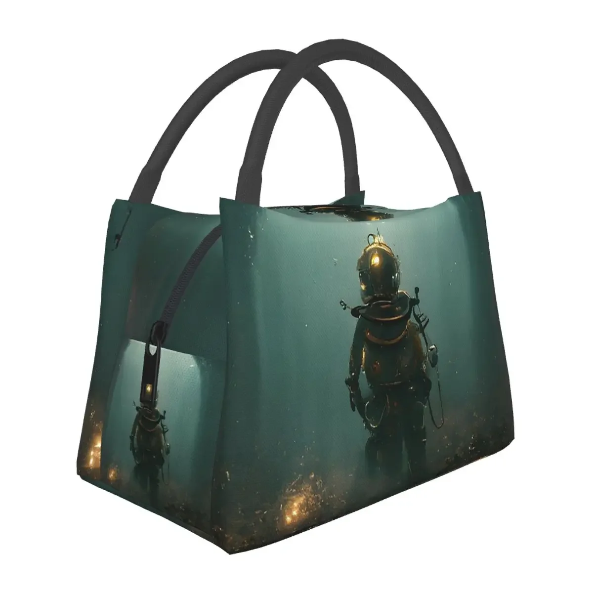 

Deep Sea Caveran Diver Lunch Bags Insulated Bento Box Leakproof Lunch Tote Picnic Bags Cooler Thermal Bag for Woman School