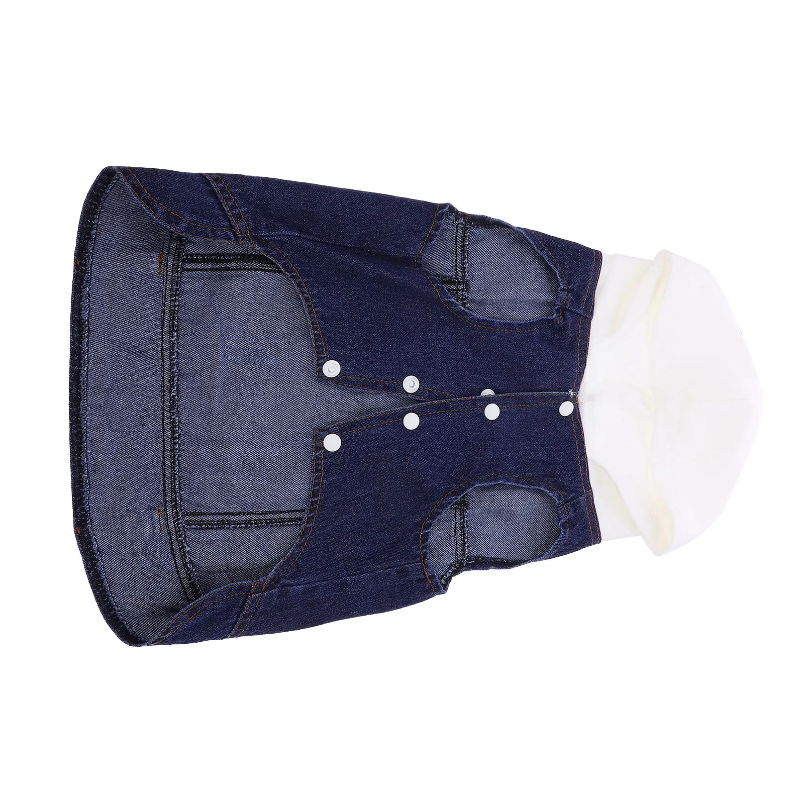 

Pet Cowboy Vests Denim Jacket Dog Apparel Retro Style White Sweater Knitted Hat Pet Supplies Dog Clothes Cat Fashion