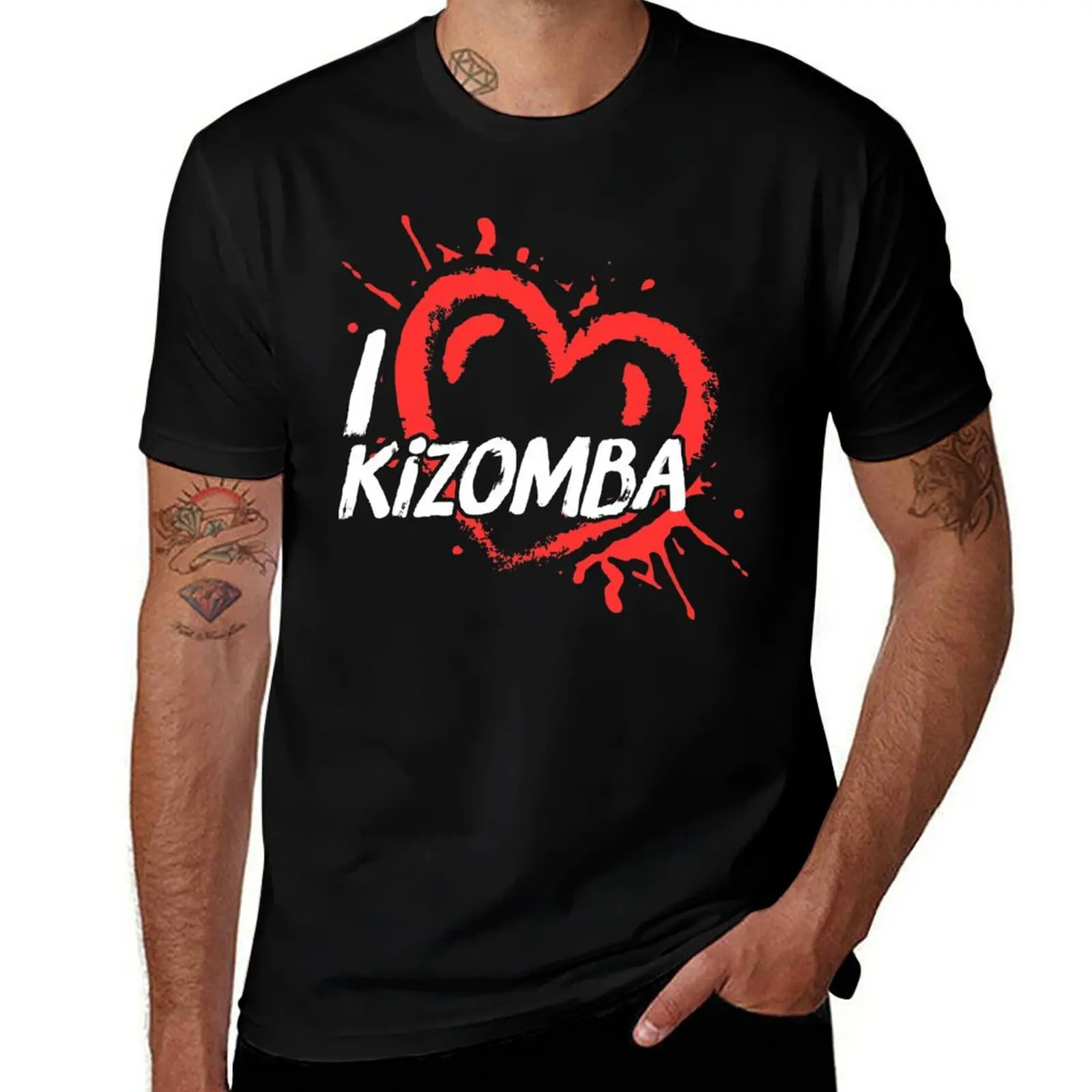 Футболка с сердечком kizomba, винтажная футболка с рисунком, футболка с аниме, подарки для парня, хлопковые футболки с рисунком, мужские рубашки в стиле аниме