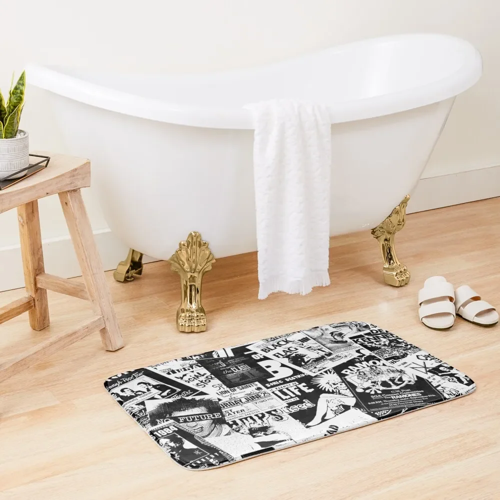 

Punk Flyers Collage Bath Mat Entrance Doormat Carpet In The Bathroom Bathroom Accessories Sets Bathroom Shower Mat